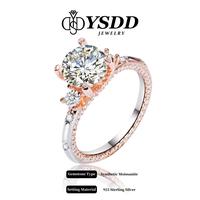 【#18 Fireworks】Antique-inspired Three stone S925 vvs D/E Color Synthetic Moissanite Ring  1-3Carat