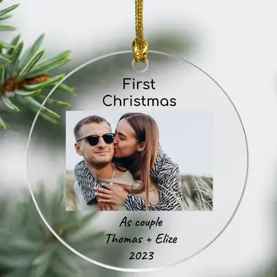 Couples First Christmas Ornament-Acrylic