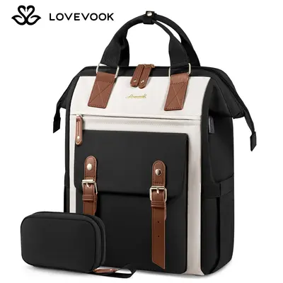 LOVEVOOK Fall Laptop Backpack with USB Port and Small Bag for Women -Spring Glow Up Stylish Work Bag for Teacher, Nurse, Trav...