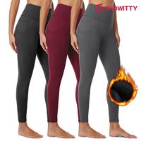 SHOWITTY 3 Pack Fleece Plus Size Leggings for Women with Pocket - ‌High Waist Tummy Control Lightweight for Workout, Runnin...