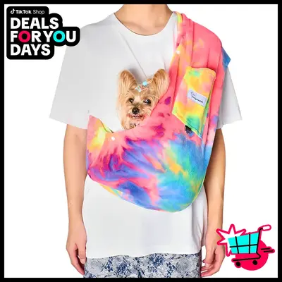 L Cuddler Pet Sling, Pet Carrier, Handsfree Up To 15lbs, dog & cat sling Soft touch for Chinchillas, Hedgehogs, Puppies, Suga...