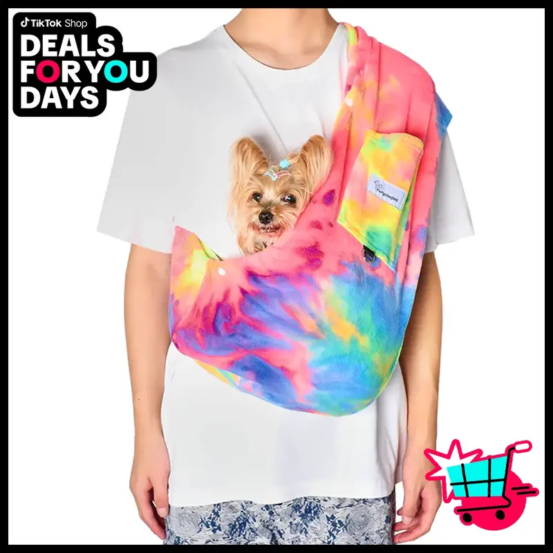 L Cuddler Pet Sling, Pet Carrier, Handsfree Up To 15lbs, dog & cat sling Soft touch for Chinchillas, Hedgehogs, Puppies, Suga...