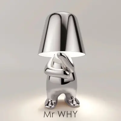 Thinker Small Gold Statue Desk Lamp USB Charging Decorative Table Lamp Touch Atmosphere | format: 805 Silver