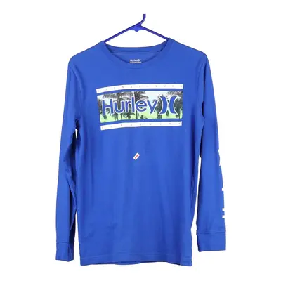 Age 13-15 Hurley Graphic Long Sleeve T-Shirt - XL Blue Cotton