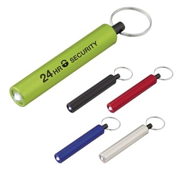 250 Custom Mini Cylinder LED Flashlight Key Tag - Battery Included