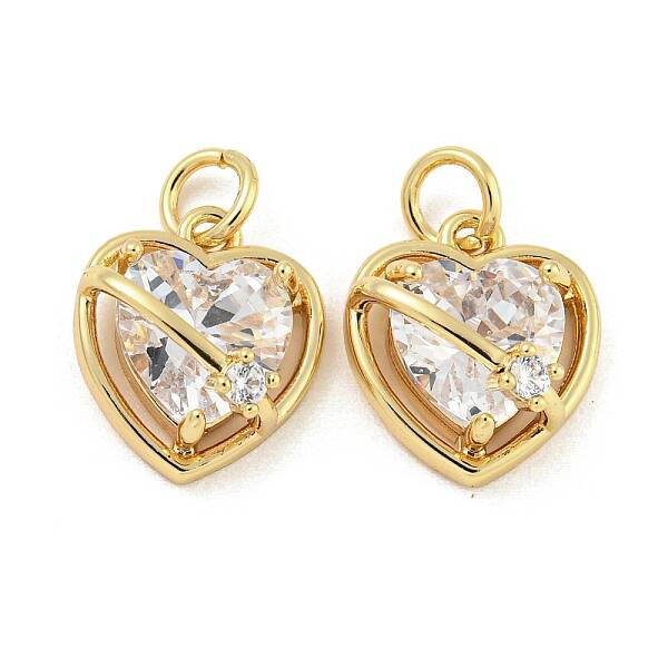 Brass Micro Pave Clear Cubic Zirconia Pendants