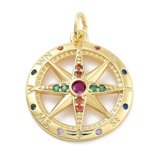 Rack Plating Brass Micro Pave Cubic Zirconia Pendants