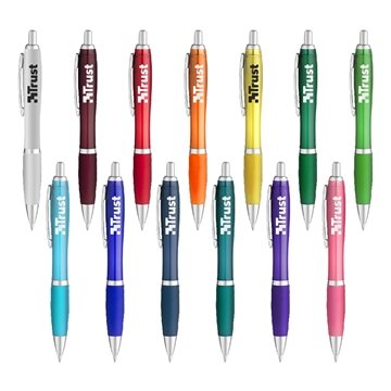 100 Customized Curvaceous Gel Pen - Gel Ink & Rubberized Grip