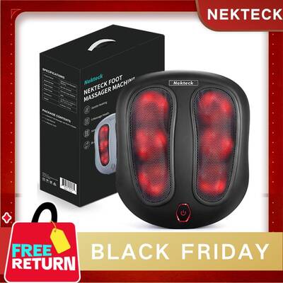 Nekteck Foot Massager with Heat, Shiatsu Heated Electric Kneading Foot Massager Machine for Plantar Fasciitis, Built-in