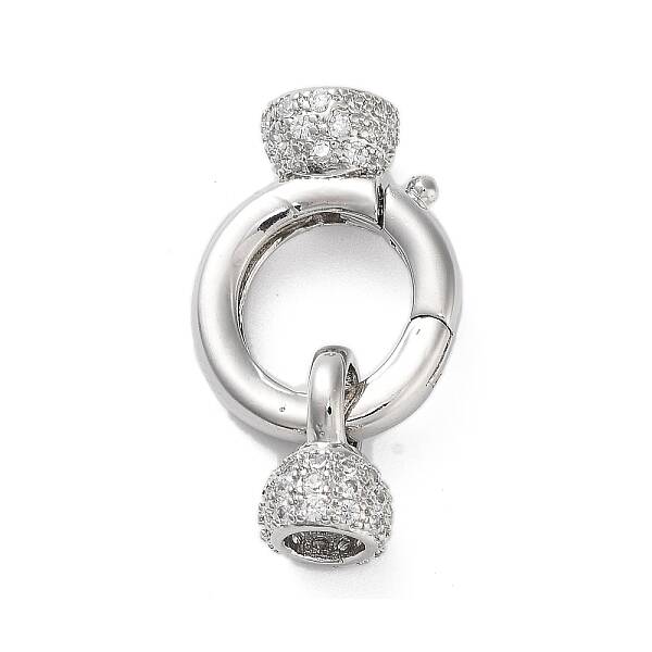 Rack Plating Brass Micro Pave Cubic Zirconia Fold Over Clasps