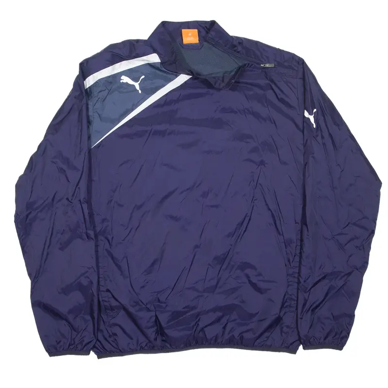 PUMA Shoulder Zip Pullover Jacket Blue Mens L