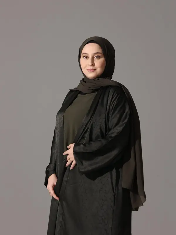 Olive Noir Jacquard Abaya