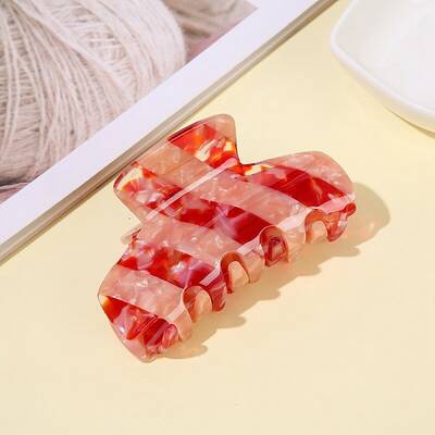 Cellulose Acetate Stripe Claw Hair Clips