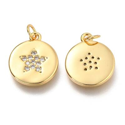 Brass Micro Pave Clear Cubic Zirconia Pendants