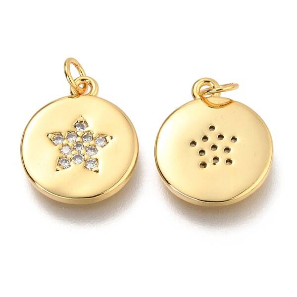 Brass Micro Pave Clear Cubic Zirconia Pendants
