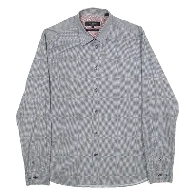 TED BAKER Regular Fit Mens Shirt Grey Long Sleeve M