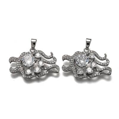 Brass Clear Cubic Zirconia Constellation Charms