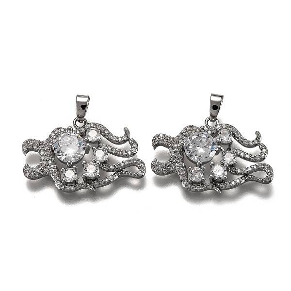 Brass Clear Cubic Zirconia Constellation Charms