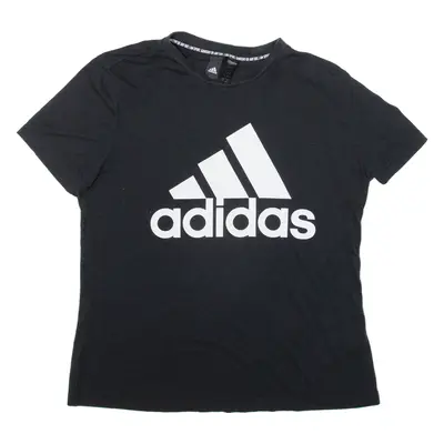 ADIDAS 16-18 Girls T-Shirt Black L
