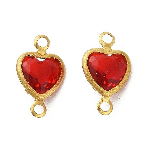 Brass Pave K9 Glass Connector Charms
