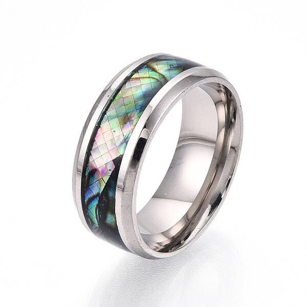 201 Stainless Steel Wide Band Finger Rings