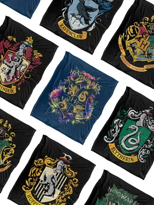 Harry Potter House Crests Blanket Collection