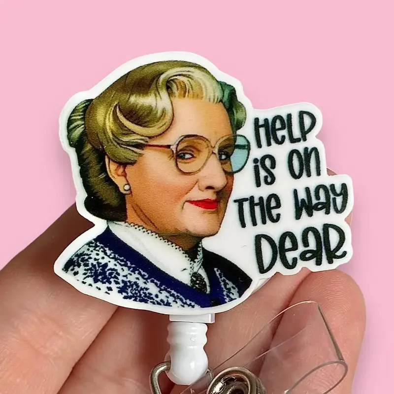 Glitter My Badge Funny help is on the way badge reel for nurses and hospital workers. Badge clip Badge pull - Retractable swi...