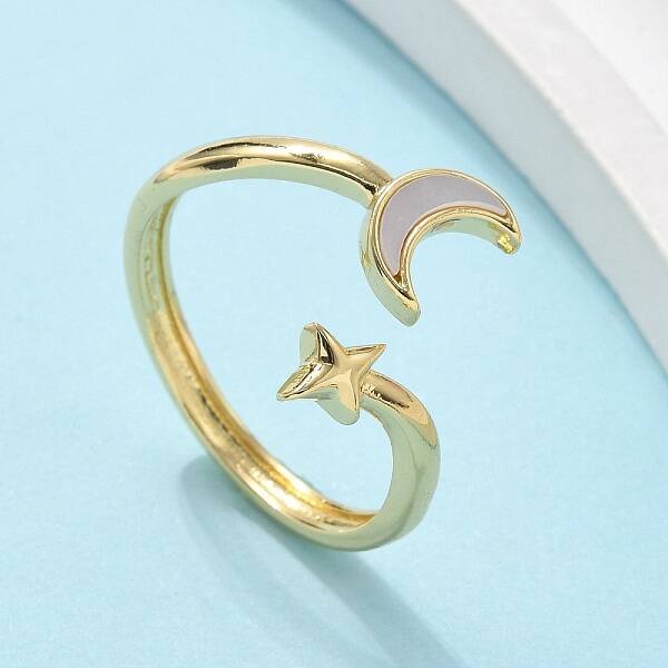 Brass Shell Cuff Rings for Women