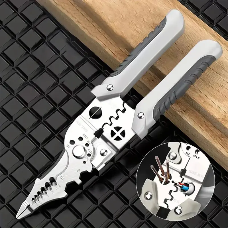 Multifunctional Wire Stripper, Stainless Steel Broken Wire Stripping Pliers, Quick Stripping Design Plier, Household Hardware...