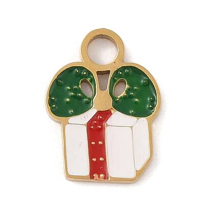 Christmas Theme Ion Plating(IP) 304 Stainless Steel Enamel Charms