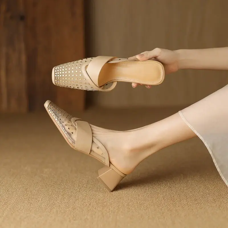 CHIKO Kadeja Square Toe Block Heels Clogs/Mules Shoes