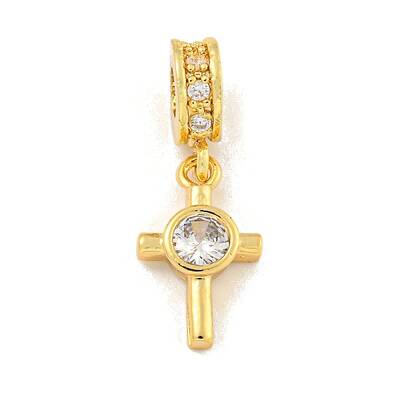Brass Micro Pave Clear Cubic Zirconia Pendants