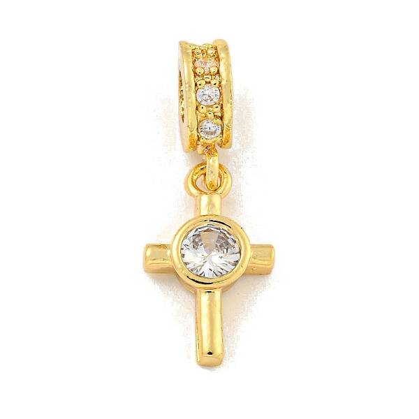 Brass Micro Pave Clear Cubic Zirconia Pendants