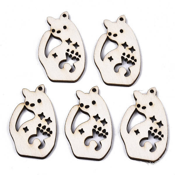Unfinished Natural Poplar Wood Pendants