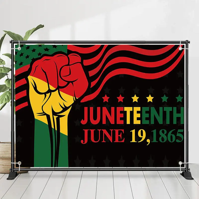 Juneteenth Flag Fist Black History Month Backdrop - Aperturee