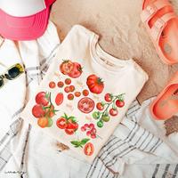 Comfort Colors Tomato T-Shirt, Vintage Garden Fruit Print, Cottagecore Clothing Summer Wear Gift, , Garden T Shirt, Casual Gr...