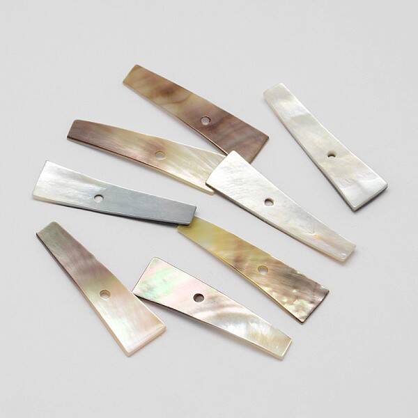 Trapezoid Natural Black Lip Shell Beads