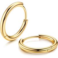 MILACOLATO G23 Solid Titanium Hoop Earrings Implant Grade Hypollergenic Small Huggie Hoop Earrings Hinged Sleeper Cartilage E...