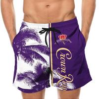Crown Royal Hawaiian Shirts & Purple Shorts – Funny Beer Gift Swim Trunks for Men, Summer Vacation Style
