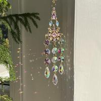 Sun Catcher Hanging Decor, 1 Count Artificial Crystal Decor Hanging Ornament, Garden Suncatchers, Garden Decor for Home Garde...