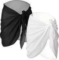 2-Pack Women's Chiffon Sarong Wraps – Lightweight Beach Cover-Up Skirts for Swimwear