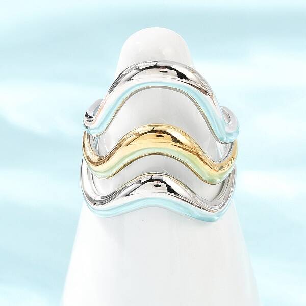 304 Stainless Steel Open Cuff Rings for Women