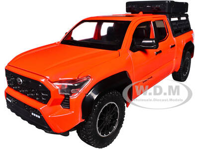 2024 Toyota Tacoma TRD Off-Road Edition Pickup Truck Octane Orange with Bed Camper 1/24 Diecast Model Car
