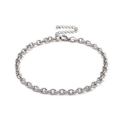 Non-Tarnish 304 Stainless Steel Cable Chain Bracelet for Men Women