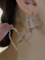 Fashionable Heart Shaped Dangle Earrings, 2025 New Style Fashion Jewelry for Party, Daily Clothing Decor, Trendy All-match &...