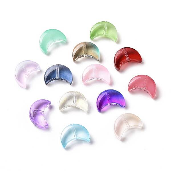 Transparent Spray Painted Glass Beads