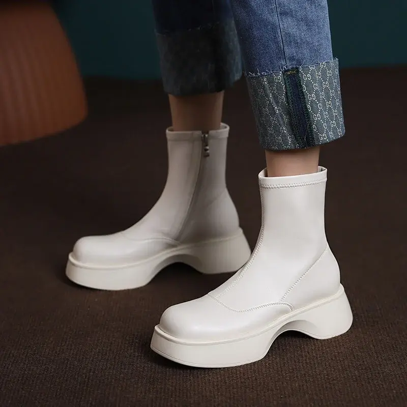 CHIKO Damasia Square Toe Flatforms Ankle Boots