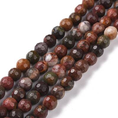 Natural Polychrome Jasper/Picasso Stone/Picasso Jasper Beads Strands