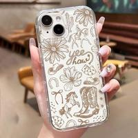 Western Cowboy Pattern Phone Case, Anti-drop Decorative Phone Protector Cover, Phone Accessories Compatible with iPhone, Prot...