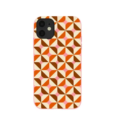 Bubblegum Pink Groovy Tiles iPhone 11 Case